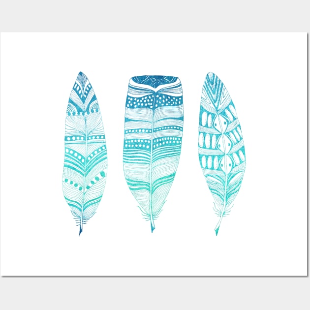 Trio of Feathers Wall Art by jessiefaye